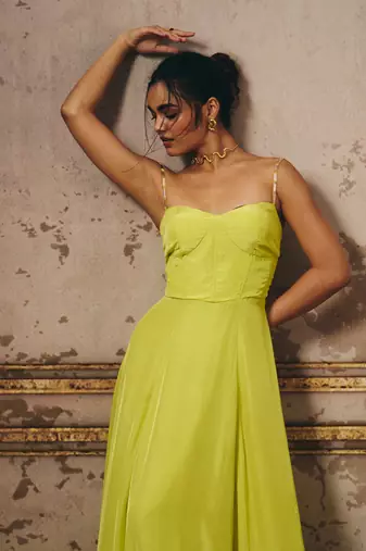 Green corset gown