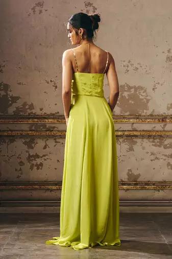 Green corset gown