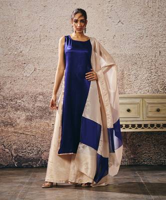 Blue and tissue kurta set 1