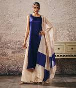 Blue and tissue kurta set