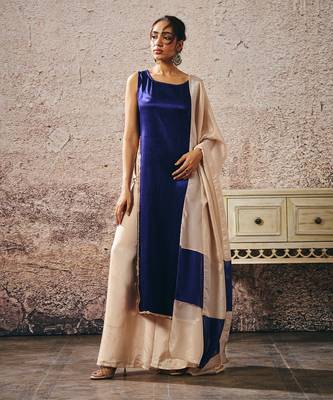 Blue and tissue kurta set 2