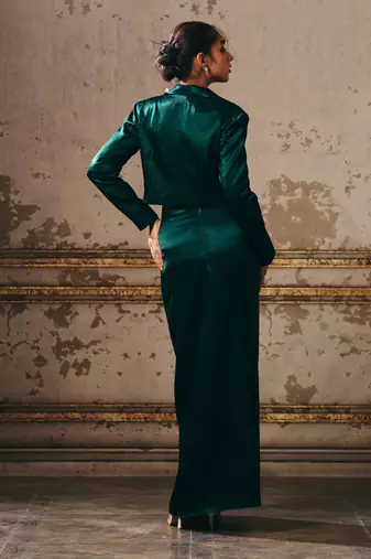 Dark green skirt with blazer