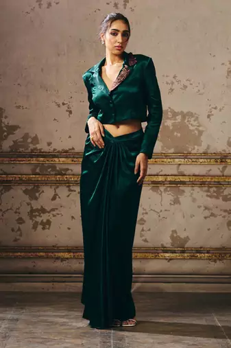 Dark green skirt with blazer