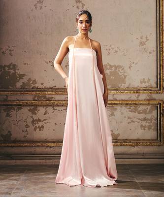 Baby pink trapeze gown 1