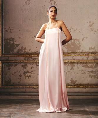 Baby pink trapeze gown 2