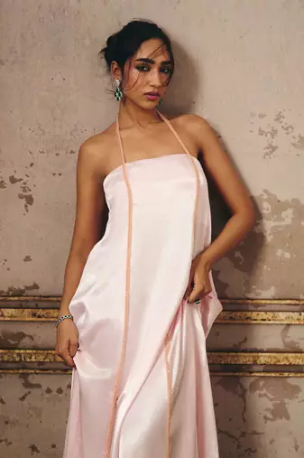 Baby pink trapeze gown
