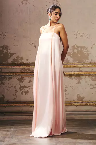 Baby pink trapeze gown