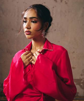 Hot pink shirt dress 3