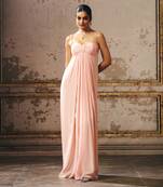 Peach rouched gown