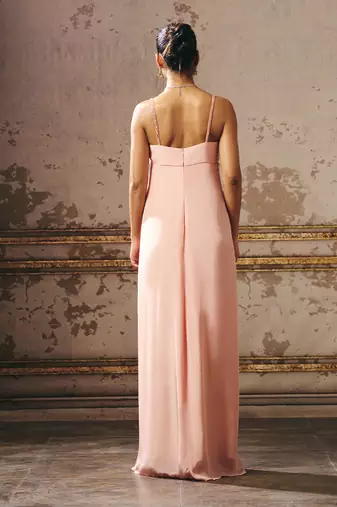 Peach rouched gown