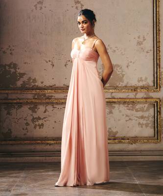 Peach rouched gown 5
