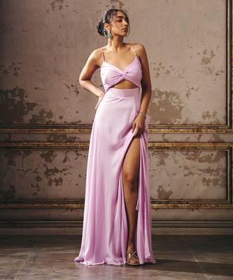 Lilac drape gown 1