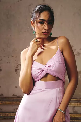 Lilac drape gown