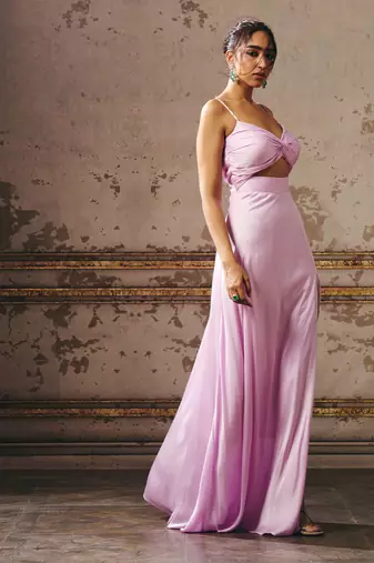 Lilac drape gown