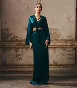 Bottle green twisted dress