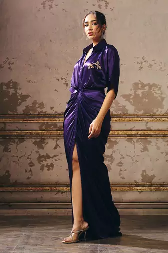 Purple shirt dress