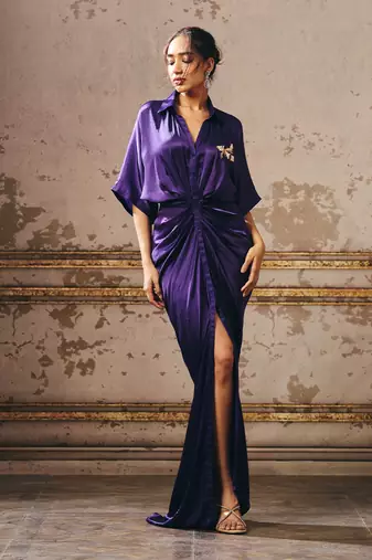 Purple shirt dress