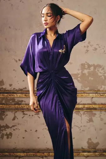Purple shirt dress