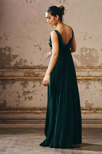 Bottle green gown