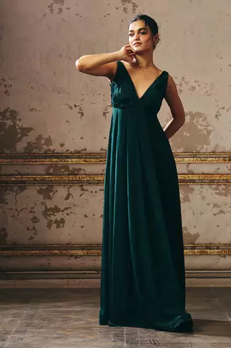 Bottle green gown