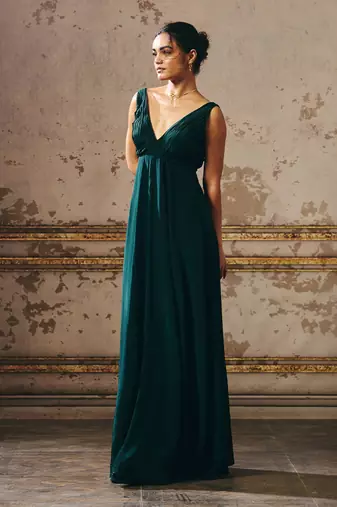 Bottle green gown