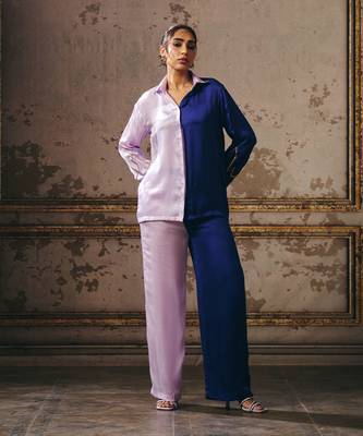 Lilac and navy blue co-ord set 1