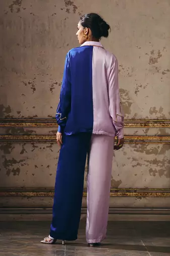 Lilac and navy blue co-ord set