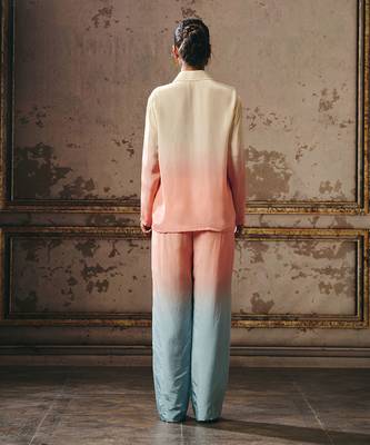 Peach blue beige ombre co-ord set 4