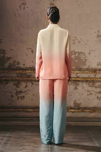 Peach blue beige ombre co-ord set