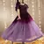 Wine faux georgette embroidery ombre designer gown