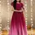 pink faux georgette embroidery ombre designer gown
