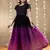 Purple faux georgette embroidery ombre designer gown