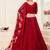 Red Embroidered Net Designer Lehenga Choli
