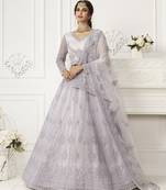 Designer Party Wear Light Lavender Soft Net Lehenga Choli