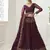 Wine Embroidered Net Lehenga Choli