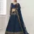 Dark Indigo Embroidered Net Lehenga Choli