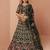 Green Net Lehenga Choli with Heavy Thread Work embroidery