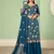 Blue georgette embroidered palazzo kameez