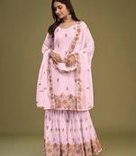 Light pink color georgette wedding salwar kameez