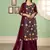 Maroon embroidered georgette salwar kameez