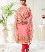 Cotton digital print peach designer salwar kameez