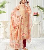 Cotton digital print light peach salwar kameez