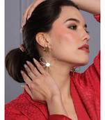 Flower long drop earring