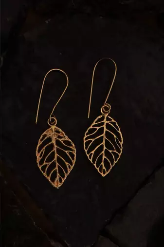 Gold leaf earring