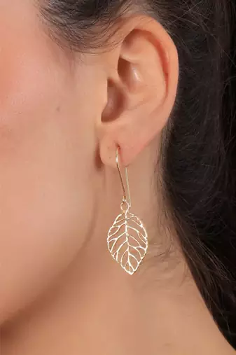 Gold leaf earring