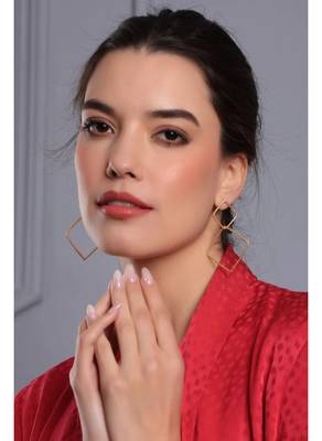 Chic square hoop dangler earring 2