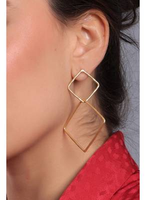 Chic square hoop dangler earring 3