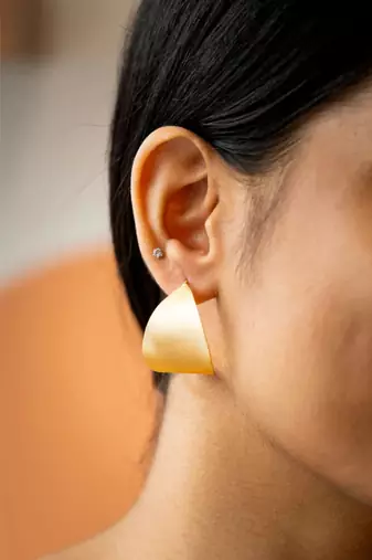 Matte gold hoops