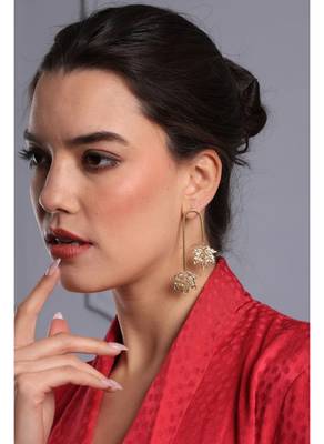 leaf cascade long earring 2