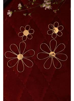 Flower long drop earring 2